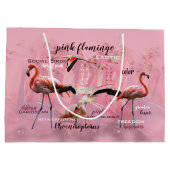 Grand Sac Cadeau Typographe rose Flamingo | Customized (Dos)