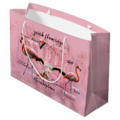 Grand Sac Cadeau Typographe rose Flamingo | Customized (Dos Angle)