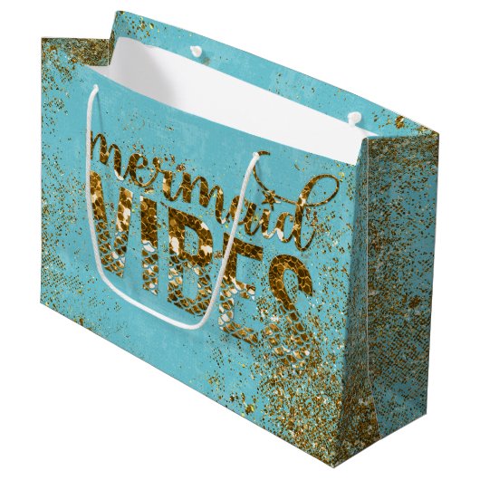 Grand Sac Cadeau Typographie de parties scintillantes d'or de (Devant Angle)