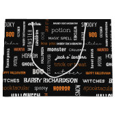 Grand Sac Cadeau Typographie moderne personnalisée Halloween (Devant)