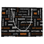Grand Sac Cadeau Typographie moderne personnalisée Halloween (Dos)