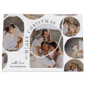 Grand Sac Cadeau Typographie moderne photo collage Noël (Devant)