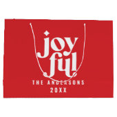 Grand Sac Cadeau Typographie rouge moderne Noël (Dos)