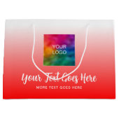 Grand Sac Cadeau Typographie Script Custom Red Modèle Logo Ici (Devant)