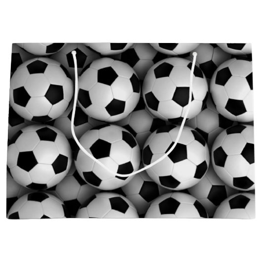 Grand Sac Cadeau un bon nombre de ballons de football (Devant)