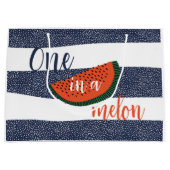 Grand Sac Cadeau Un dans un Melon 1er Birthday Stripe Boy Watermelo (Devant)