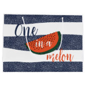 Grand Sac Cadeau Un dans un Melon 1er Birthday Stripe Boy Watermelo (Dos)