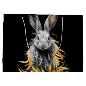 Grand Sac Cadeau Un lapin gris génial en feu (Dos)