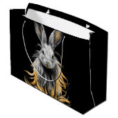 Grand Sac Cadeau Un lapin gris génial en feu (Dos Angle)