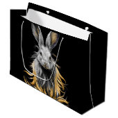 Grand Sac Cadeau Un lapin gris génial en feu (Devant Angle)