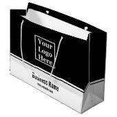 Grand Sac Cadeau Un logo professionnel en noir et blanc (Devant Angle)