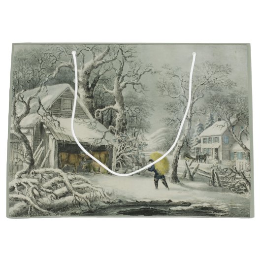 Grand Sac Cadeau Un Matin neigeux (Devant)