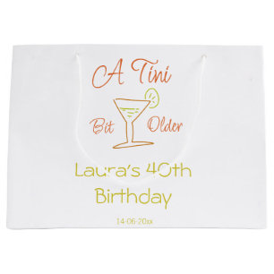 Grand Sac Cadeau Un peu plus vieux 40e anniversaire nom date martin