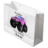 Grand Sac Cadeau Un Pink Monster Cartoon (Devant Angle)