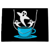 Grand Sac Cadeau Une coupe de café fumeur fantôme (Devant)