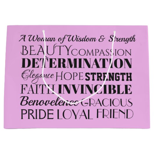 Grand Sac Cadeau Une femme de force - Voir retour (Devant)