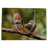 Grand Sac Cadeau Une paire de poches de Zebra Finches (Dos)