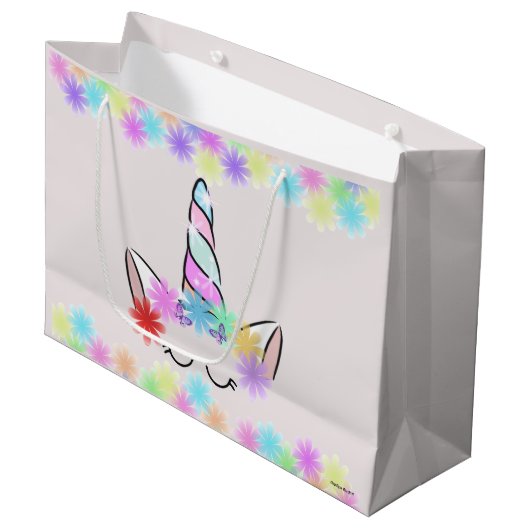 Grand Sac Cadeau Unicorn (Devant Angle)