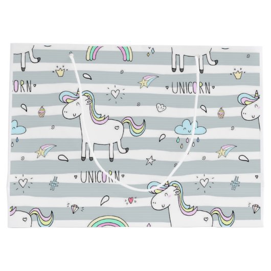 Grand Sac Cadeau Unicorne (Dos)