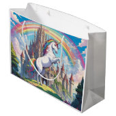 Grand Sac Cadeau Unicorne, arc en ciel (Dos Angle)
