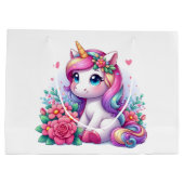 Grand Sac Cadeau Unicorne Dans Le Jardin (Dos)