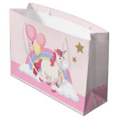 Grand Sac Cadeau Unicorne rose fête d'anniversaire (Dos Angle)