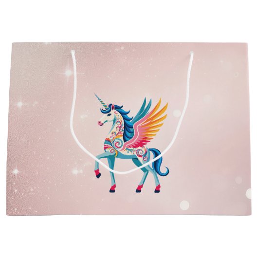 Grand Sac Cadeau Unicorne torse (Devant)