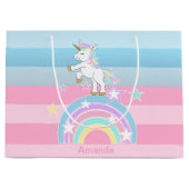Grand Sac Cadeau Unicornes arc-en-ciel (Devant)