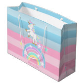 Grand Sac Cadeau Unicornes arc-en-ciel (Dos Angle)