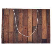 Grand Sac Cadeau Unique rustique Monogramme en bois ferme Grange (Dos)