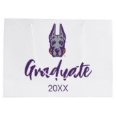 Grand Sac Cadeau Université d'Albany Chef de la mascotte Great Dane (Dos)