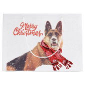 Grand Sac Cadeau Vacances de berger allemand avec l'écharpe de (Devant)