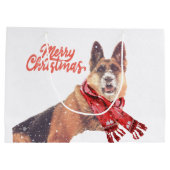 Grand Sac Cadeau Vacances de berger allemand avec l'écharpe de (Dos)