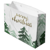 Grand Sac Cadeau Vacances de neige en hiver (Dos Angle)