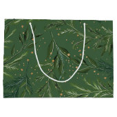 Grand Sac Cadeau Vacances de Noël de Pine Vert classique (Dos)