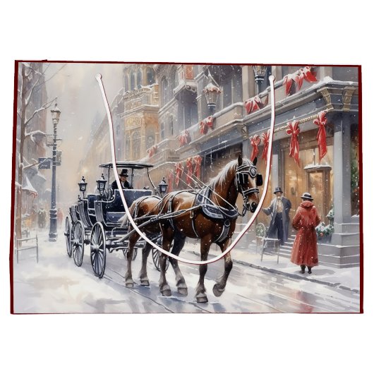 Grand Sac Cadeau Vacances de Noël victoriennes (Dos)