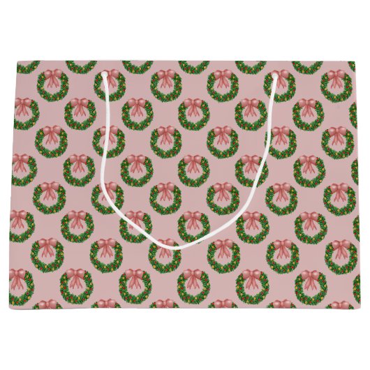 Grand Sac Cadeau Vacances en Bow rose (Devant)