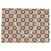 Grand Sac Cadeau Vacances en Bow rose (Dos)