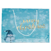 Grand Sac Cadeau Vacances Snowman Pine Tree (Dos)