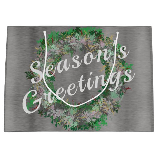 Grand Sac Cadeau Vacances Wreath stylées (Devant)