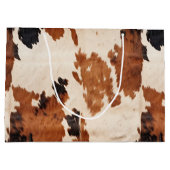 Grand Sac Cadeau Vache blanche noire Brown occidentale (Dos)