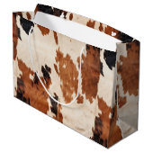 Grand Sac Cadeau Vache blanche noire Brown occidentale (Dos Angle)