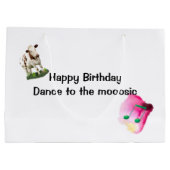 Grand Sac Cadeau Vache musicale d'anniversaire (Dos)
