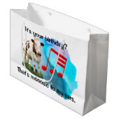 Grand Sac Cadeau Vache musicale d'anniversaire (Devant Angle)
