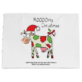 Grand Sac Cadeau Vache Noël mignon Enfants (Devant)