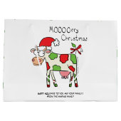 Grand Sac Cadeau Vache Noël mignon Enfants (Dos)
