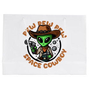 Grand Sac Cadeau Vacher spatial drôle d'alien