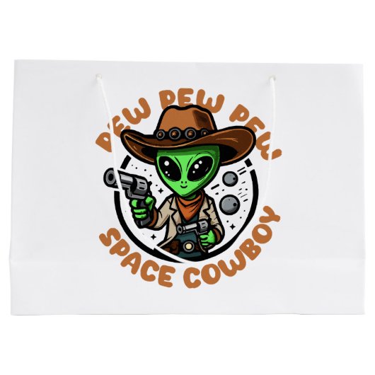 Grand Sac Cadeau Vacher spatial drôle d'alien (Dos)