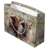 Grand Sac Cadeau Vaches écossaises des Highlands (Dos Angle)