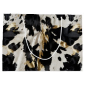 Grand Sac Cadeau Vachette blanche noire (Dos)